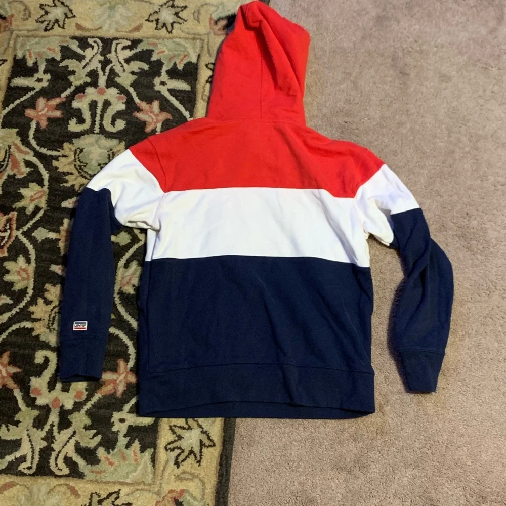 M LEVIS large letters logo color block sweatshirt  hoodie - Picture 9 of 9